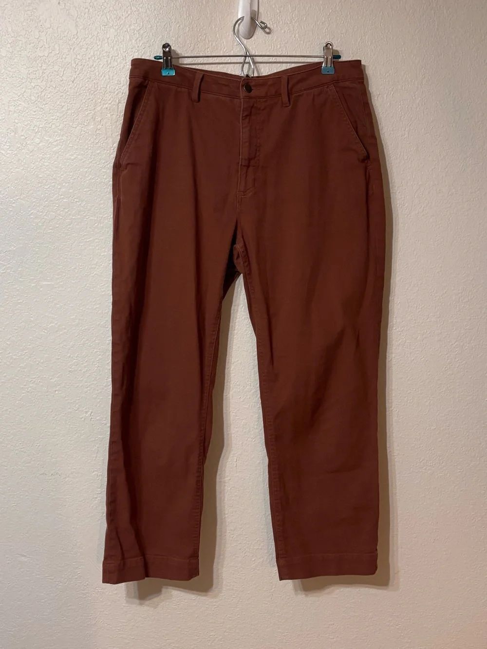 Quince Organic Stretch Cotton Twill Straight Leg Pants Size 14